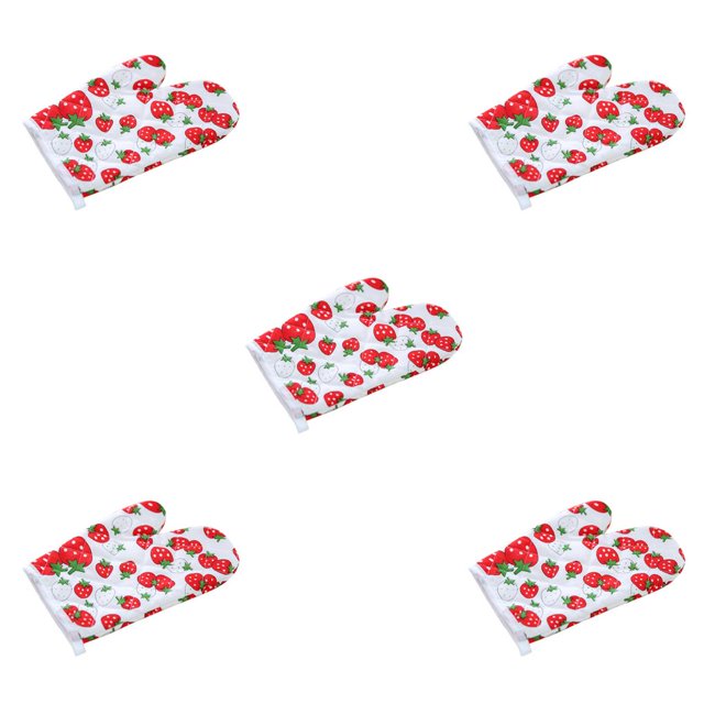Bewildely Heat-resistant Glove Accessories Washable Oven Safe Printed Tool BBQ Gloves Non-Slip for Cake Shop Using Accessory Type2 NO2