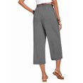 thumbnail image 4 of Women'S Cropped Pants Drawstring Casual with Pockets Loose High Waisted Wide Leg Lounge Pants Dark Grey XL, 4 of 6