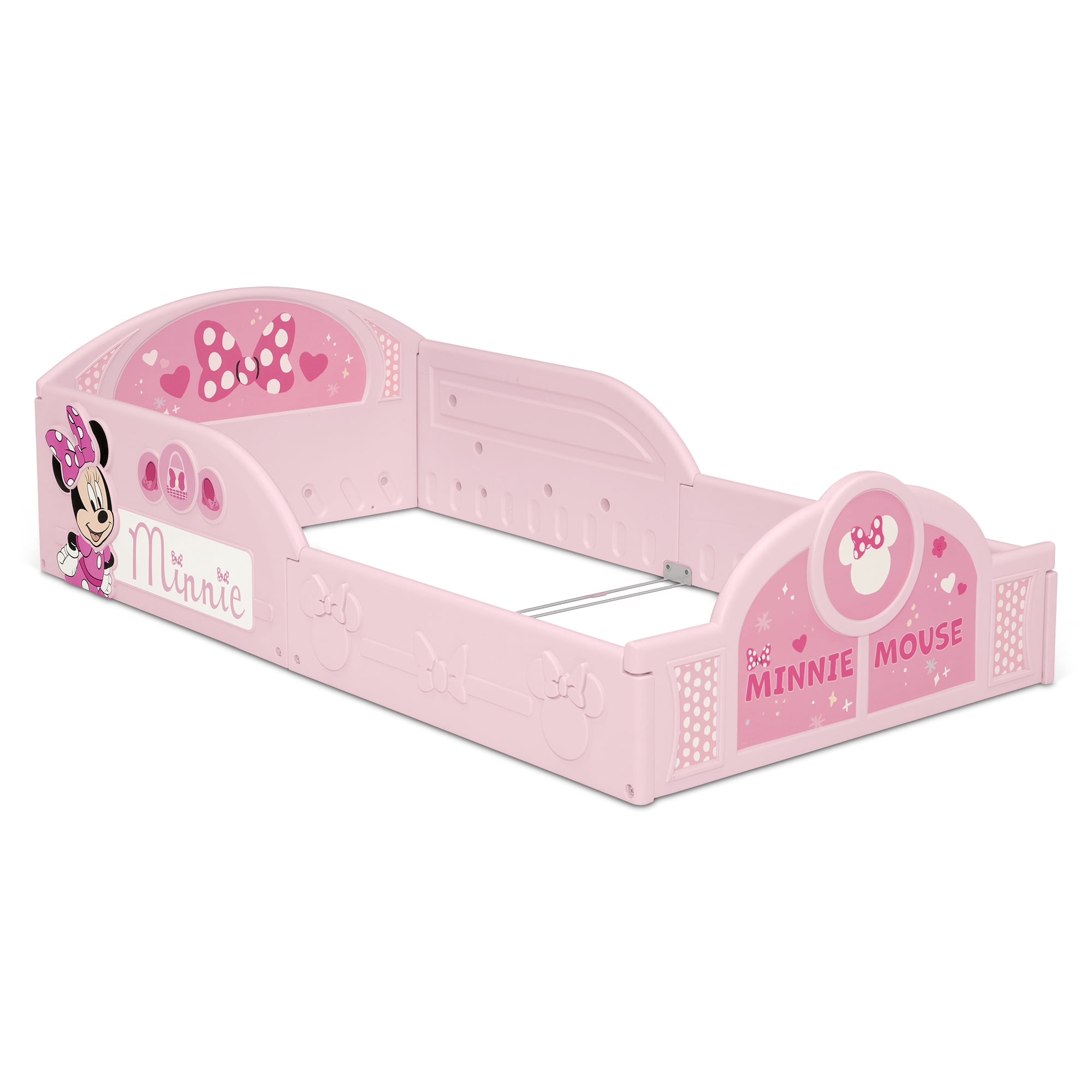 Minnie Mouse 3-Piece Toddler Bedroom Set by Delta Children - Includes Toddler Bed, Chair Desk and Toy Organizer, Pink