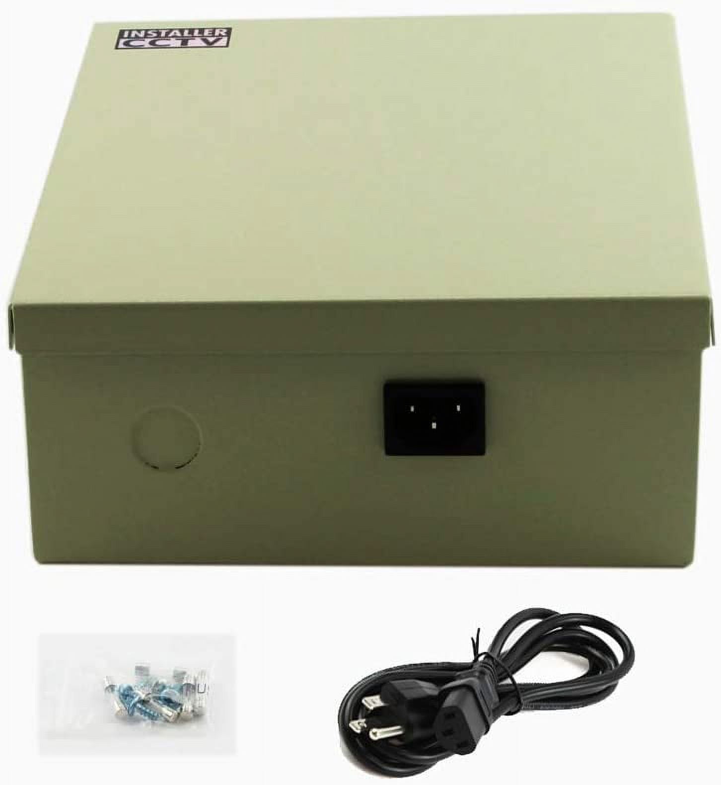 InstallerCCTV 9 Outputs 12 Amp 12V DC CCTV Distributed Power Supply Box for Security Camera, UL Listed