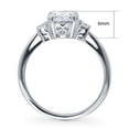 thumbnail image 4 of BERRICLE Sterling Silver 3-Stone Wedding Engagement Rings 1.8 Carat Oval Cut Cubic Zirconia CZ Ring for Women, Rhodium Plated Size 5, 4 of 10