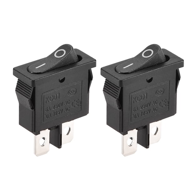Interruptor de palanca mini para barco, interruptor de palanca negro para barco marino ON/OFF AC 250V/6A 125V/10A, 2 piezas