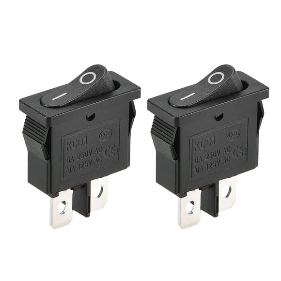 Unique Bargains Mini Boat Rocker Switch Black Toggle Switch for Boat Car Marine ON/OFF AC 250V/6A 125V/10A, 2pcs