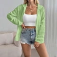 thumbnail image 2 of FAIWAD Women's Lightweight Hoodies Zip Up Casual Solid Color Textured Outerwear Trendy Fall Winter Coat, 2 of 4