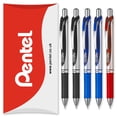 thumbnail image 1 of Pentel Energel BL77 Retractable Gel Ink Rollerball Pen - 0.7mm - 54% Recycled - Essential Pack of 5 in Pillow Packaging, 1 of 5