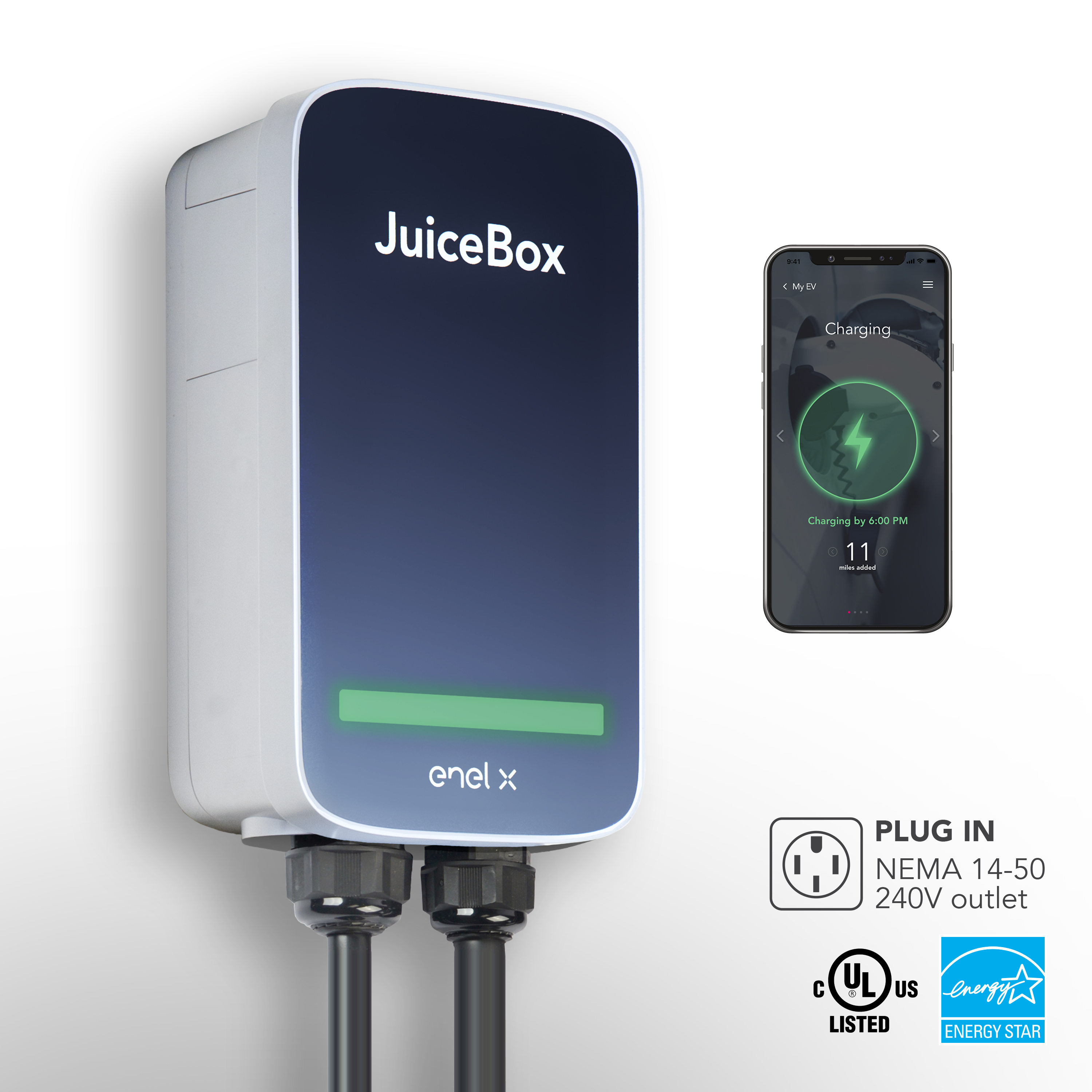 JuiceBox 32 Smart Electric Vehicle (EV) Charging Station With WiFi 32 Amp  Level EVSE, 25-Foot Cable, UL And Energy Star Certified, Indoor/Outdoor 