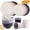 Beige, Gray,Light gray, Black, variant on 16Pcs Plastic Wheat Straw Dinnerware Set, Reusable Plastic Plate Set for 4, Kitchen Plates And Bowls Set (Pink) Include Dinner Platos, Dessert Platos, Cereal Bowls, Cups for Daily, Camping