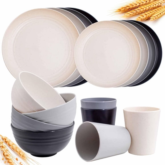Juego de vajilla Rubtlamp Wheat Straw, 16 unidades, para 4 personas
