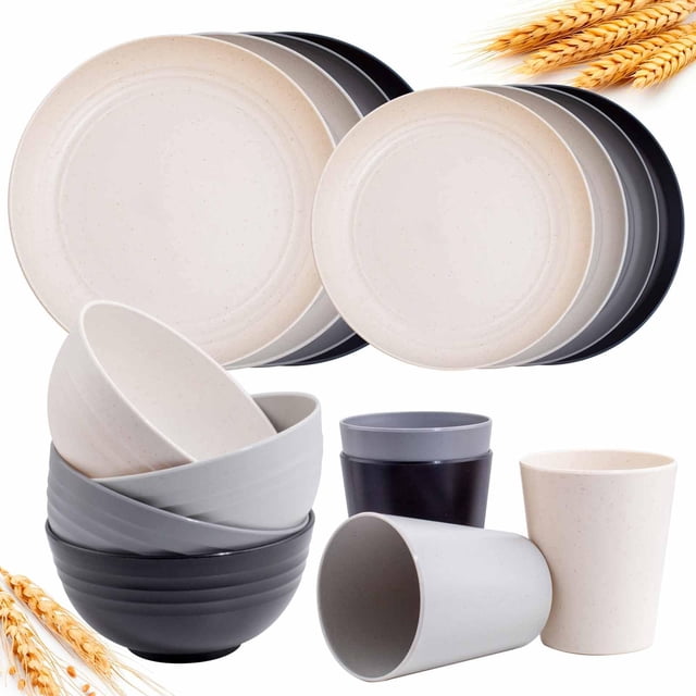 Juego de vajilla Rubtlamp Wheat Straw, 16 unidades, para 4 personas