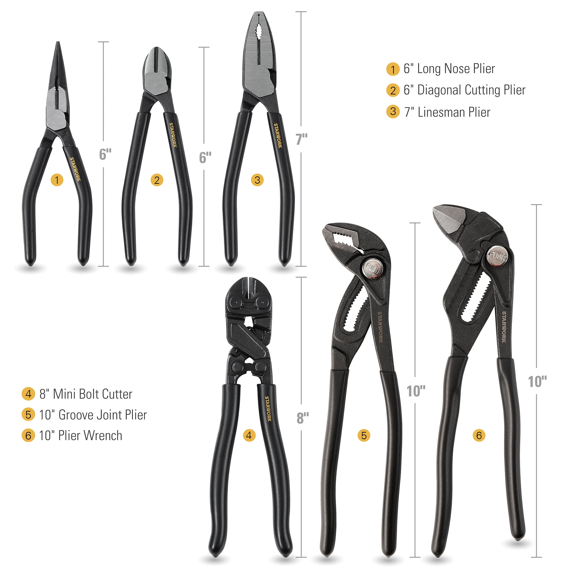 STARWORK TRUE MECHANIC™ 312-Piece Mechanics Tool Set and Socket Set, Professional【Pliers Wrench Version】 SAE/Metric