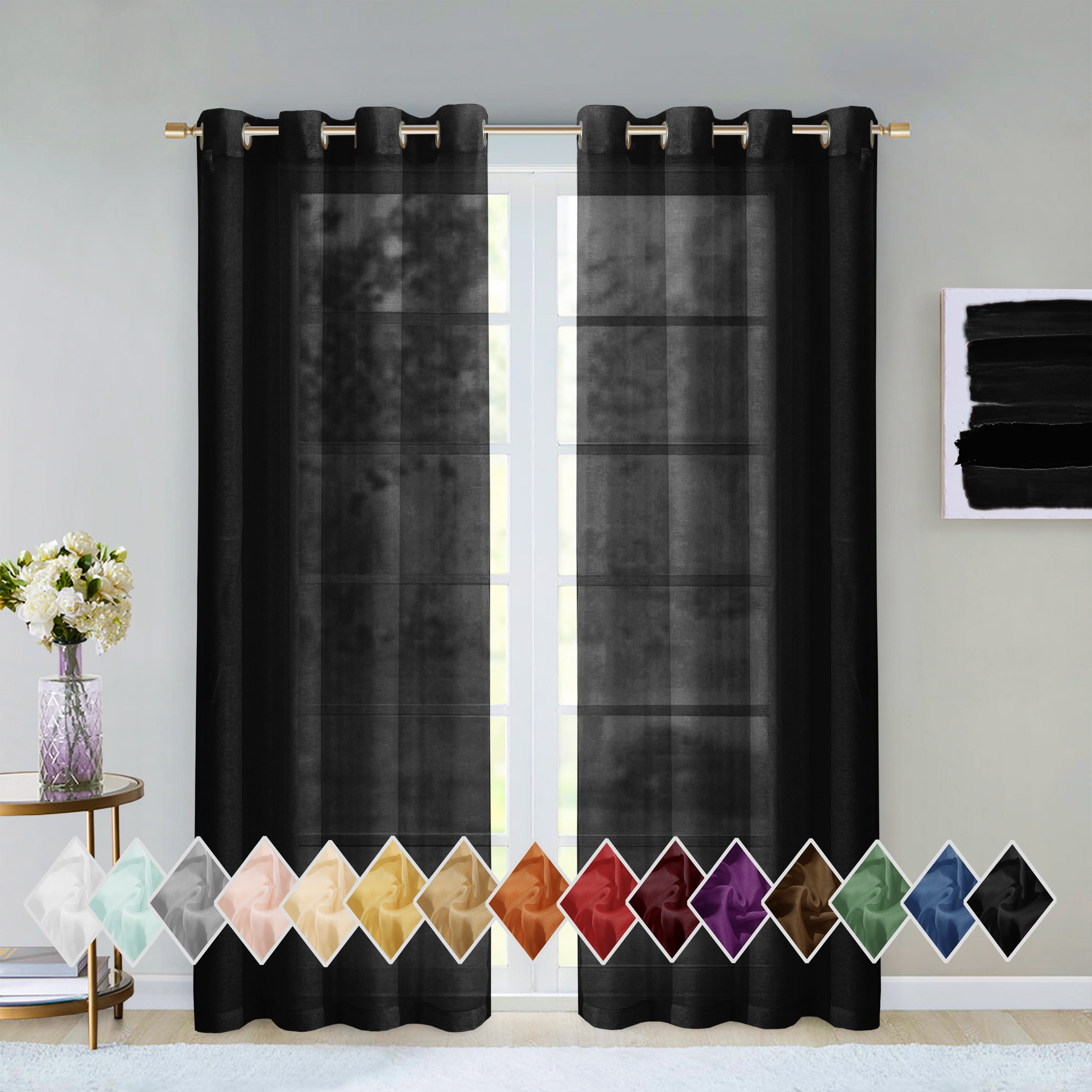 Fall Decor Curtains Seasonal Scenic Park Window Drapes 2 Panel Set 108x84 Inches 