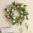 thumbnail image 2 of HuiXinOu Spring Front Door Flower Garland 14 Inch Outdoor Porch Decor Fragrant Floral Leaf Money Plant Wreath Home Entrance Seasonal Hanging Decoration for Patio & Entryway, 2 of 6