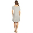 thumbnail image 4 of Moa Collection Women's Solid Relaxed Fit Midi Dress – Short Sleeve Asymmetric Hem Style, 4 of 4