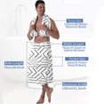 thumbnail image 3 of Colevkie Men's Soft Adjustable Bath Skirt & Shower Towel 2 Pieces Set Polyester Bath Wrap Set Sauna Towel Beach Towel Absorbent Quick Drying Printed Lines Pattern, 3 of 5