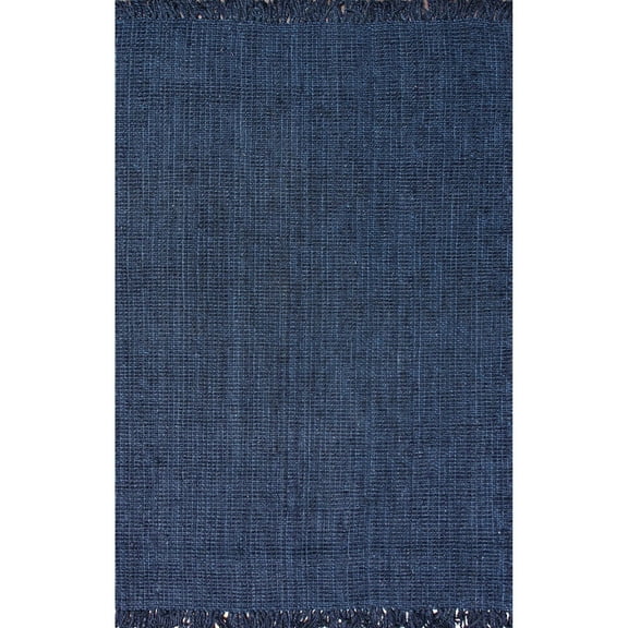 nuLOOM Daniela Chunky Jute Navy 5' x 7' 6" Farmhouse Area Rug