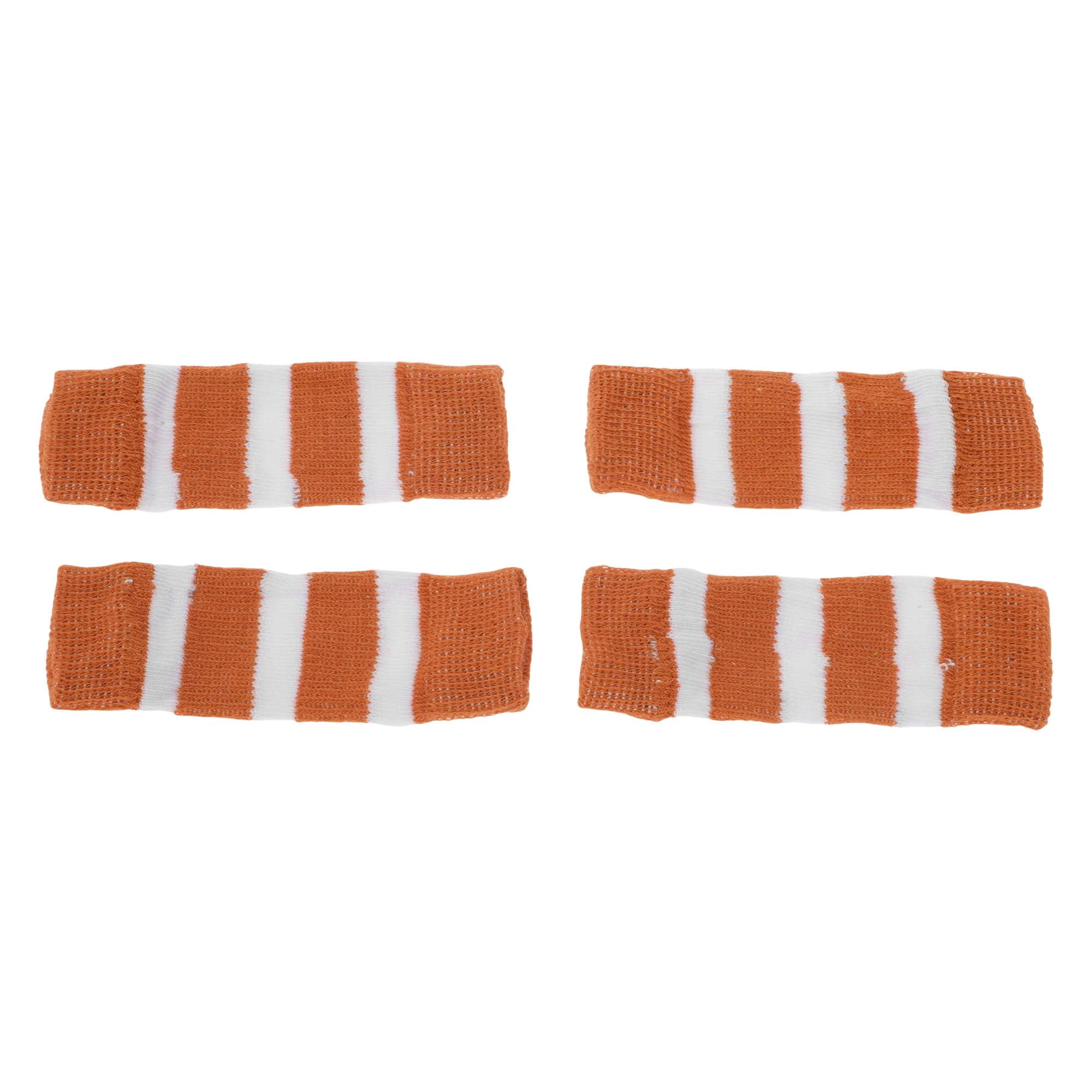 Unique Bargains Pack of 4 Dog Soft Knitted Socks Joint Protection Orange White L