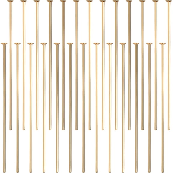 300pcs/box Flat Head Pins 18K golden Plated Beading Pins 25mm Jewelry Head Pins for Earring Beading DIY Craft