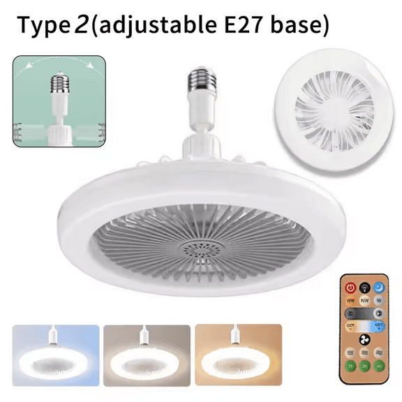 Ceiling Fan With Led Light Heavy Duty 5 Blades Remote Control Bulb 30w Smart 3-In-1 Lamp 3-Speed E27 Ac85-265v For Bedroom Living Room Lighting