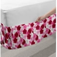 thumbnail image 2 of Floral Bed Skirt, Rhythmic Spring Awakening Blossoming Common Mallow Flowers Illustration, Elastic Bedskirt Dust Ruffle Wrap Around for Bedding Decor, 4 Sizes, Pink Raspberry White, by Ambesonne, 2 of 2