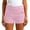 Pink, variant on CIENVNSTG Low Rise Shorts for Women Tailored Trouser Fit Hem and Casual Stretch Comfort Running Shorts Workout Gym with Pockets Red L