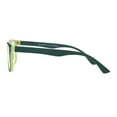 thumbnail image 3 of Matte Rubberized Hipster Horn Rim Spring Hinge Reading Glasses Green +2.0, 3 of 3