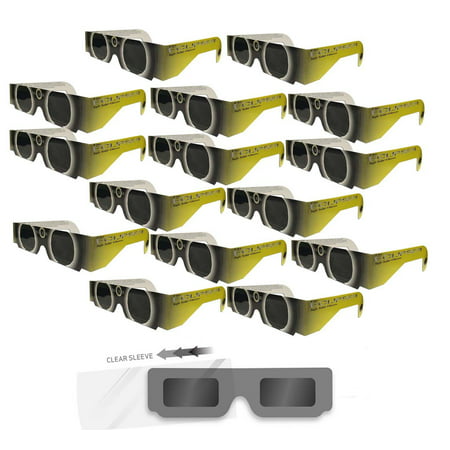 solar eclipse glasses - iso certified, ce approved- 15 pairs sleeved - 