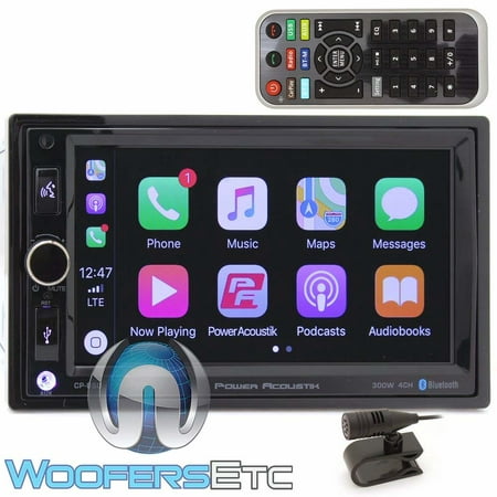 POWER ACOUSTIK CP-650 Double DIN Bluetooth in-Dash Digital Media Car Stereo Receiver with Touchscreen, Apple CarPlay, (Best In Dash Car Stereo Touch Screen)