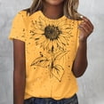 thumbnail image 2 of Camiseta de Cuello Redondo de Manga Corta con Suéter Impreso Casual para las Mujeres, Ligero Top Diario, 2 of 4