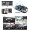 thumbnail image 4 of Kenally ABS Auto 3 Lentes Dash Cam Pantalla de 2 pulgadas Detección de movimiento Tarjeta de memoria recargable Gran angular Cámara grabadora Cámaras de salpicadero de coche Kenally  VI017791-00B, 4 of 6