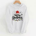 thumbnail image 2 of lulshou Hoodies for Women Christmas Print Sweatshirt Festive Holiday Long Sleeve Pullover for Family Gathering, White, XL, 2 of 6