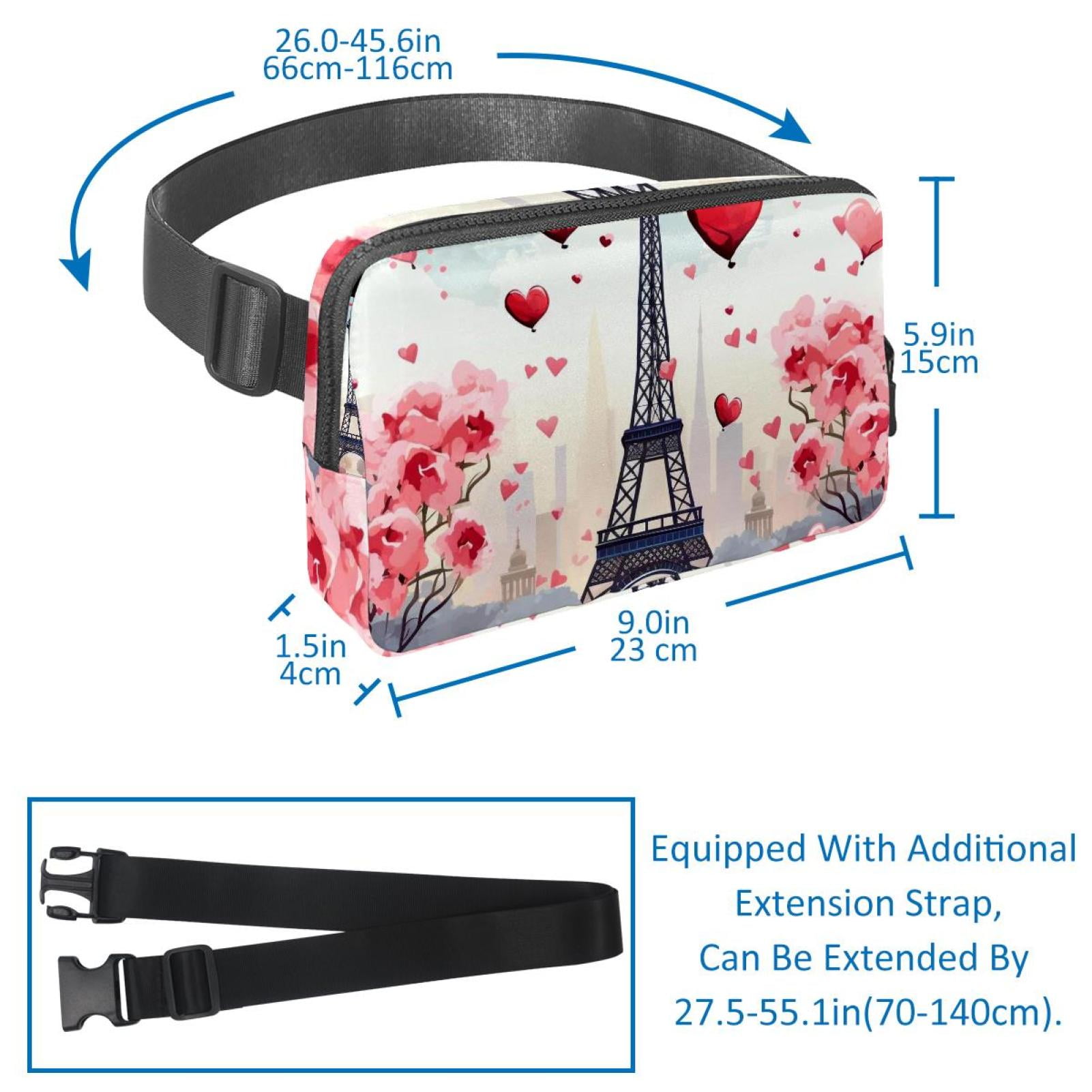 Valentine's Day Lightweight, Adjustable Fanny Pack with Extension Strap - Unisex Crossbody Bag & Waist Bag