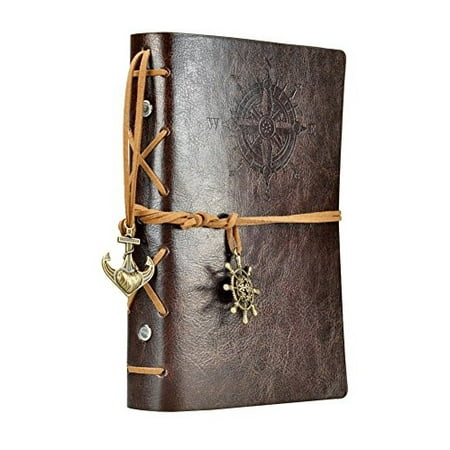 5.7Inches x4.5Inches Vintage Retro Leather Cover Notebook Journal Blank String Nautical Classic PU Leather Notebook for Diary, Travel journal and