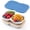 2 Pack, variant on 4 Pack Dual Compartment Stainless Steel Snack Containers with Silicone Lids, 5.3oz Leak-Proof Mini Divided Food Storage Boxes, Reusable Portable Lunch & Travel Portion Cups