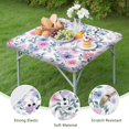 thumbnail image 4 of Pioneer Flower Floral Print Pattern Square Fitted Tablecloth with Elastic Edge,Square Table Cover,Washable Elastic Table Cover for Home Kitchen Party Decor 34"x34", 4 of 6