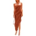 thumbnail image 1 of Vestido PRETTYGARDEN 2025 Tubo Sin Tirantes con Volantes Caramelo Talla L, 1 of 8