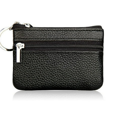 

Single Zipper Purse Genuine Leather Female Male Birthday Gift Supplies Small Change Bag for Outdoor Traveling Camping