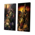 Designart "Cactus Amidst the Desert Landscape I" Mountains Wall Art Set