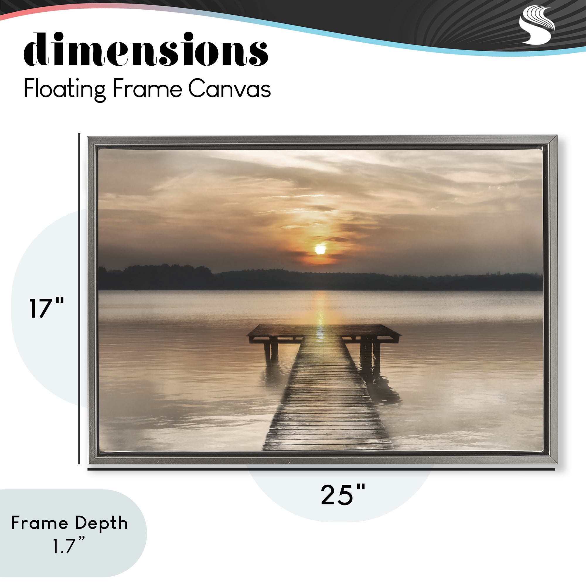 Stupell Industries Centric Reflective Sunrise Gray Framed Floater Canvas Wall Art, design by Irene Weisz