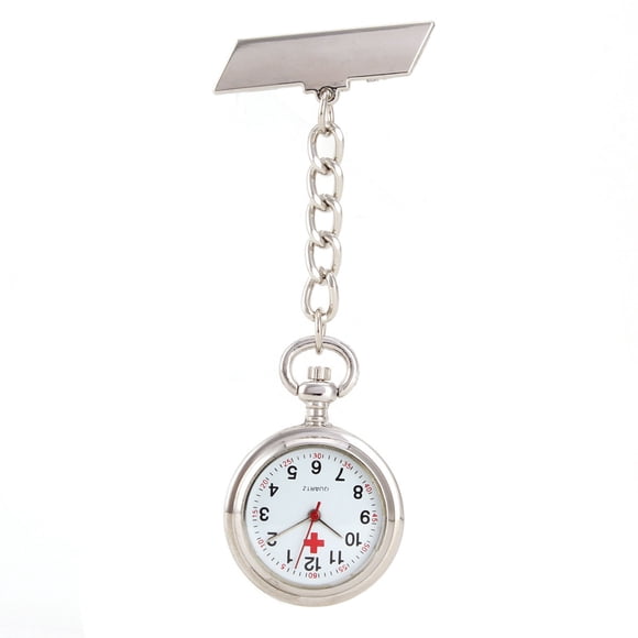 Reloj de enfermera de solapa con pasador de paralelogramo, hora precisa, aleación, reloj de bolsillo colgante para médico