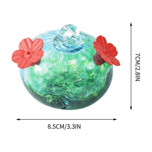 Painted Glass Leak-Proof Hummingbird Feeder, Outdoor Hanging Ornament Courtyard Decoration, Drip-Free Feeder Gift for Garden Patio Nature Lovers