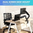 thumbnail image 2 of FITUEYES Dual Monitor Stand Gas Spring Riser Swivel Tilt and Height Adjustable Computer Screen Arms suits 13-27 inch LCD LED Computer Screen, 2 of 7