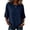 Navy, variant on Women's Tunic Tops 3/4 Sleeve Crew Neck Cotton Linen Look Summer Shirts Solid Color Lightweight Breathable Fashion Blouses