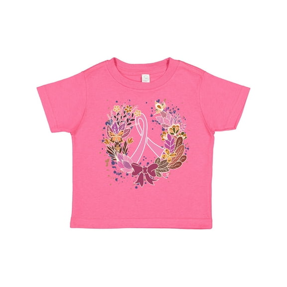 Inktastic Breast Cancer Awareness Wreath Pink Ribbon Girls Toddler T-Shirt