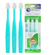 Brilliant Infant Toothbrush by Baby Buddy, Soft Round Head, 4-24 Months, Mint, 3 Pack