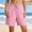 Pink women cotton linen bermuda shorts a1, variant on Cagogo Women Cotton Linen Plus Size Elastic Waist Flowy Casual Beach Bermuda Shorts Loose Relaxed Fit Summer Vacation Travel Shorts with Pockets, Green L