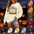 thumbnail image 2 of KHONTS Hanging with My Boos Sweatshirt for Women Just Hangin with My Little Boos Halloween Pullover Tops Yellow XL, 2 of 5