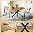 thumbnail image 4 of 47" Round Dining Table for 4 Kitchen Table with Steel Legs Brown and Black, 4 of 10