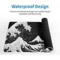 thumbnail image 4 of Black and White Japanese Waves Sea Dragon Gaming Mouse Pad Abstract Black Mat 31.5x11.8 Inch Sea Wave Texture Non-Slip Rubber Base Wave Mousepad Stitched Edges Keyboard Desk Pad for Office Home Game, 4 of 6