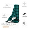 thumbnail image 3 of Salouo Teal On Black Plaid Pattern 1 Pack Bath Towel, Quick Drying Towels Premium Towels for for Body, Sport, Yoga, SPA, Fitness-31.5"x63", 3 of 8