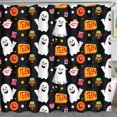 thumbnail image 1 of Whimsical Cartoon Ghosts Shower Curtain - Fun Halloween Decor, 1 of 5